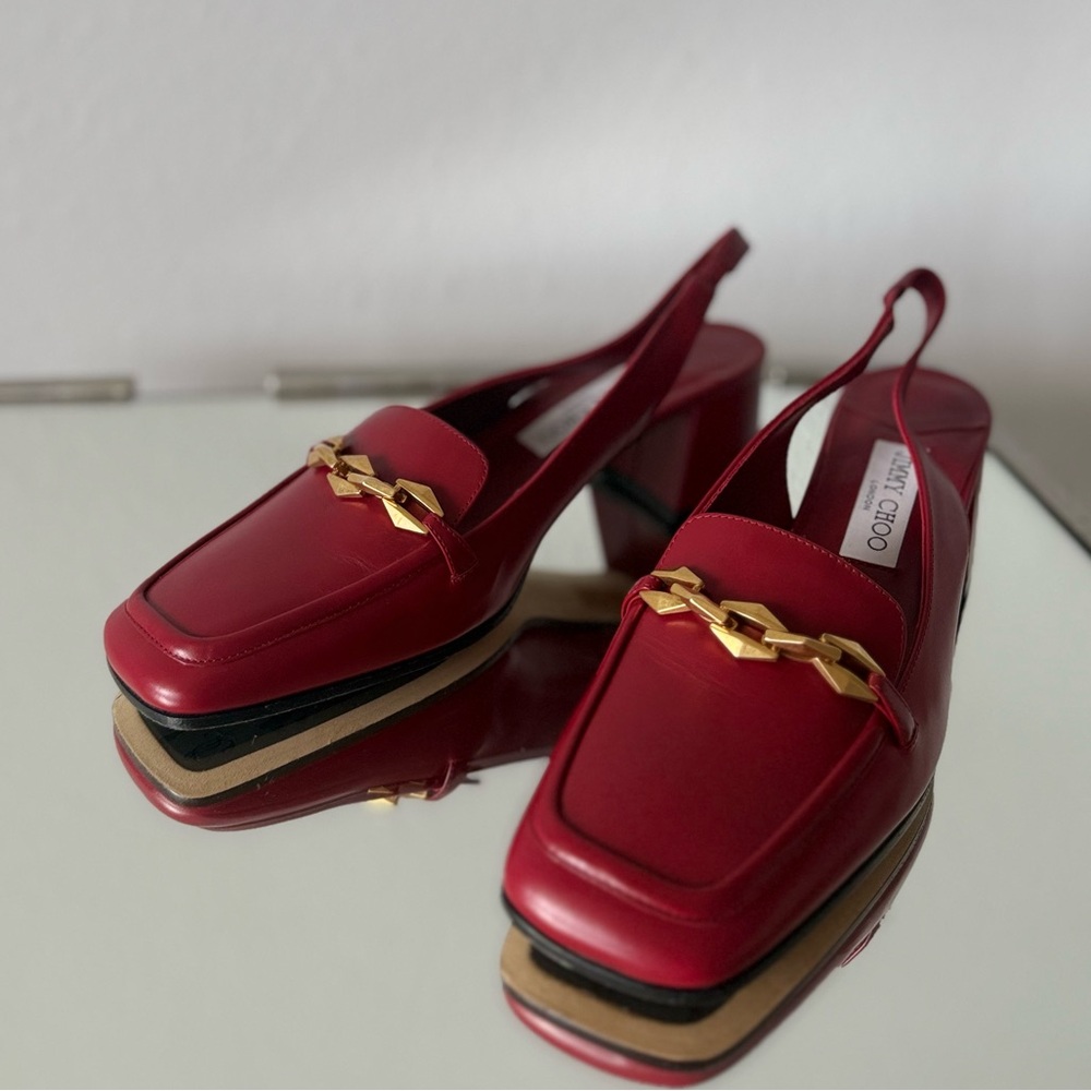 New Jimmy Choo Diamond Tilda 45 patent leather slingback pumps $925 41 - Picture 5 of 13